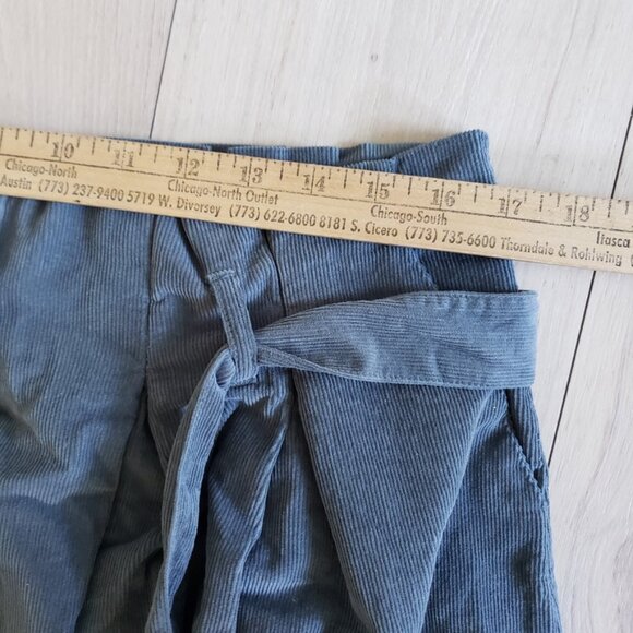 Petite Lucette Paris Skirt Womens L Blue Corduroy Fall Midi Waist Belt NWT - Picture 4 of 6